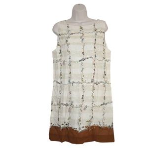 Ailanto Spain Ivory Floral Prints Cotton Dress US8